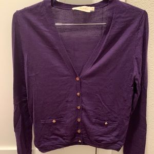 Tory Burch purple cardigan